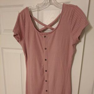 Pink ribbed tunic, No Boundaries size L